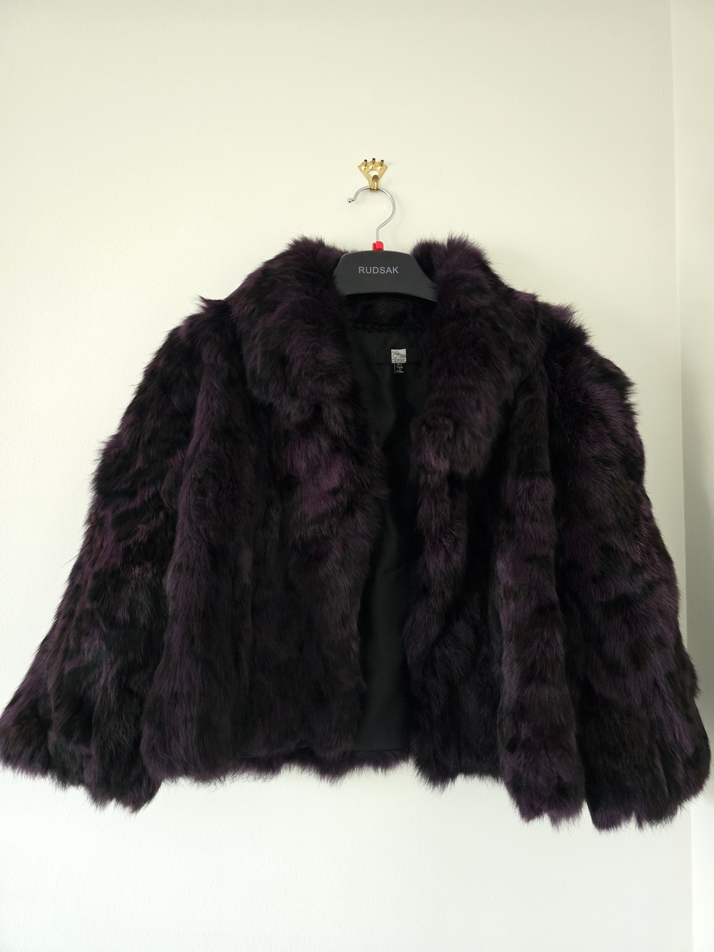 Saks Fifth Avenue Women's 100% Rabbit Fur Jacket  Deep Plum